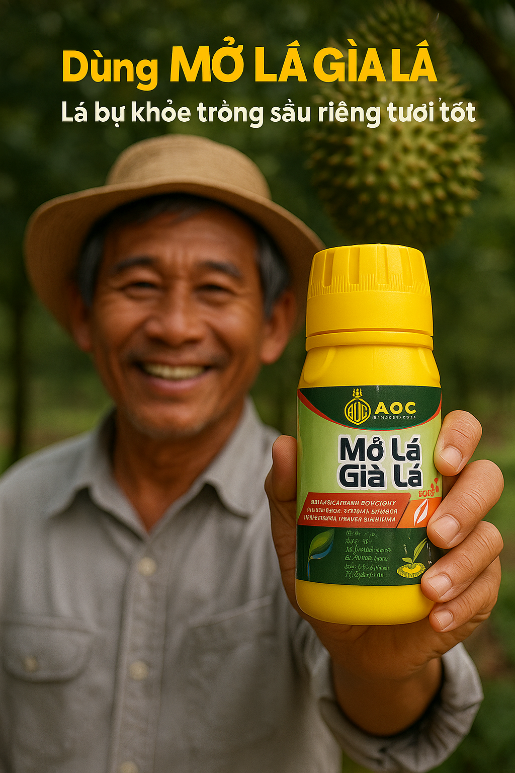 Già lá – Mở lá AOC | Giúp lá sầu riêng già đồng loạt, trái đẹp, lên cơm