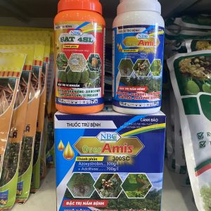 Bộ đôi nấm khuẩn SAT 4SL+ Over Amis đặc trị vi khuẩn, nấm bệnh, cháy lá sầu riêng, xơ đen mít, loét, khô bông, đen nhuỵ,….