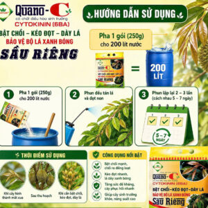 Quano-C Cytokinin (6BA) 250g - Bật Chồi, Kéo Đọt, Dày Lá, Xanh Bóng Lá Sầu Riêng, Phục Hồi Cây